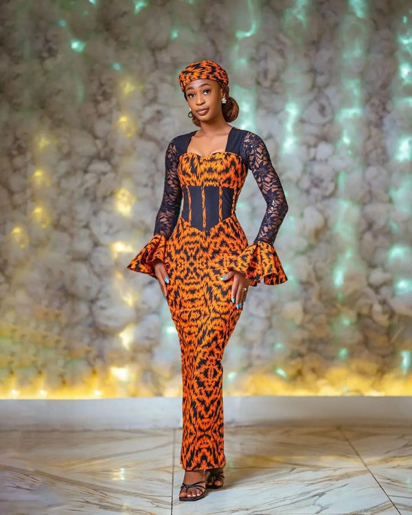 African Ankara Corset Dress for Women